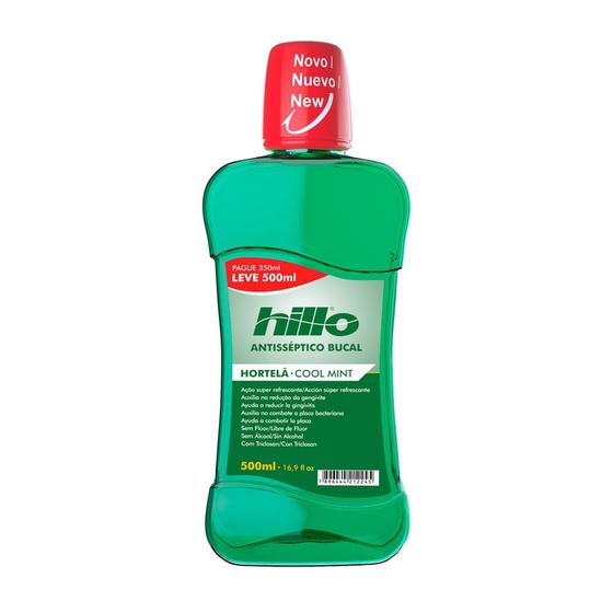 Imagem de Antisséptico Bucal Hillo Sem Álcool Hortelã Leve 500ml Pague 350ml