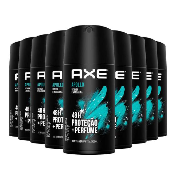 Antitranspirante Aerosol AXE Apollo Bodyspray Proteção 48H 150ml (Kit C/ 9) Menor preço em Antitranspirante Aerosol AXE Apollo Bodyspray Proteção 48H 150ml (Kit C/ 9)