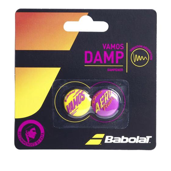 Imagem de Antivibrador Babolat Rafa Vamos Damp X2 Roxo e Amarelo