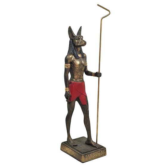 Imagem de Anúbis Deus Egípcio Protetor Escultura Estátua Resina 29 cm