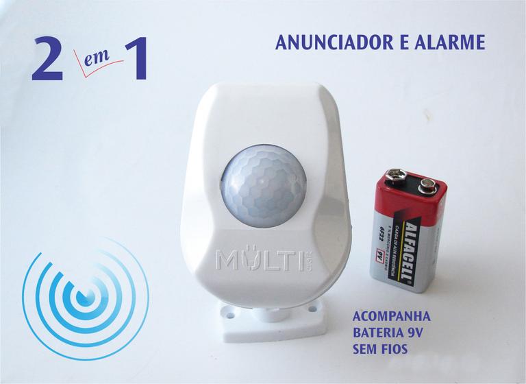 Imagem de Anunciador de Presença C/ Alarme Ding-Dong Acompanha Bateria 9V