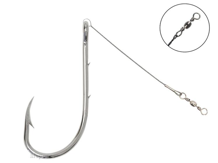 Imagem de Anzol 4330 MS Encastoado Flex c/ Girador 20cm Aprazível N11/0 - 5 Peças