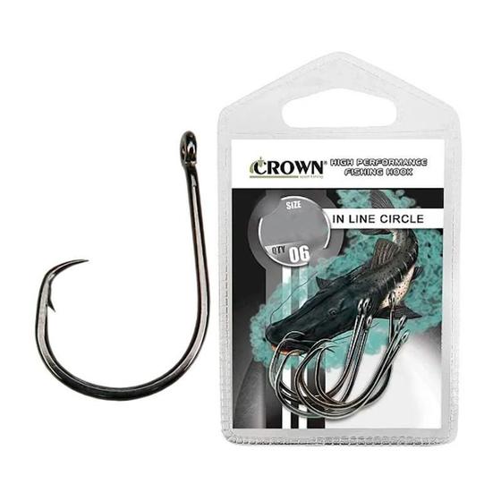 Imagem de Anzol Crown Circular In Line Circle Black Super Resistente Cartela Nº 1/0 6un