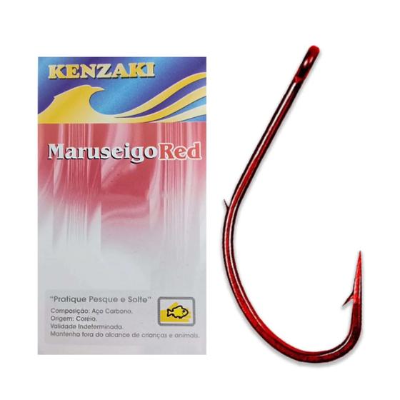 Imagem de Anzol de Pesca Kenzaki Maruseigo Red 22 C/ 10 Unidades