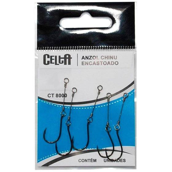 Imagem de Anzol Encastoado Chinu Celta CT8000 Nº 9 Cartela com 5un