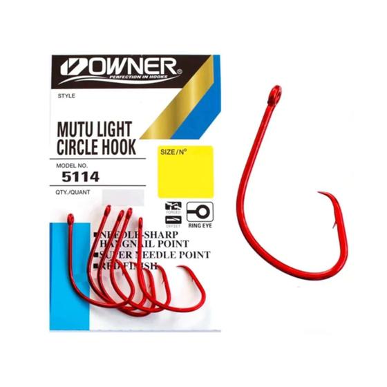 Imagem de Anzol Owner Red Mutu Light Wire 5114-133 Nº3/0  C/5un