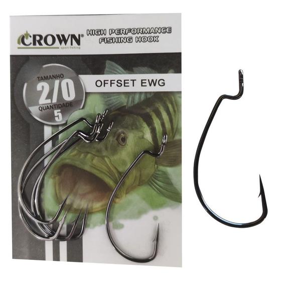 Imagem de Anzol para usar Isca Soft  Tamanho 2/0 Crown Offset Black