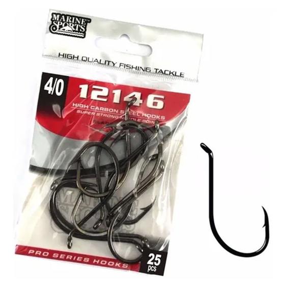 Imagem de Anzol Pesca Marine Sports 12146 N4/0 (3,4cm) Black 25 Peças