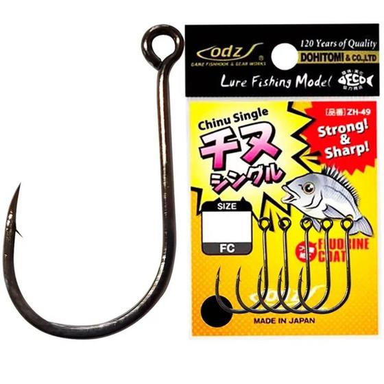 Imagem de Anzol Pesca ODZ Chinu Single Inline Fishing Ideal Para Dourado Tucunaré Tamanho L C/ 09uns