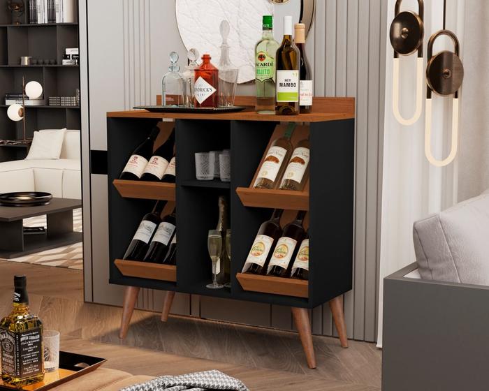 Imagem de Aparador Adega Bar com Prateleiras Pericles Plus Pés Palito - Cores - Comprar Moveis para sua Casa