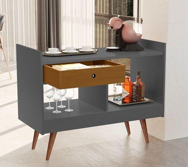 Aparador Buffet 2 ambientes 4064 cor Onix / Nature - Jm Casa dos Moveis Imagem de Aparador Buffet 2 ambientes 4064 cor Onix / Nature - Jm Casa dos Moveis