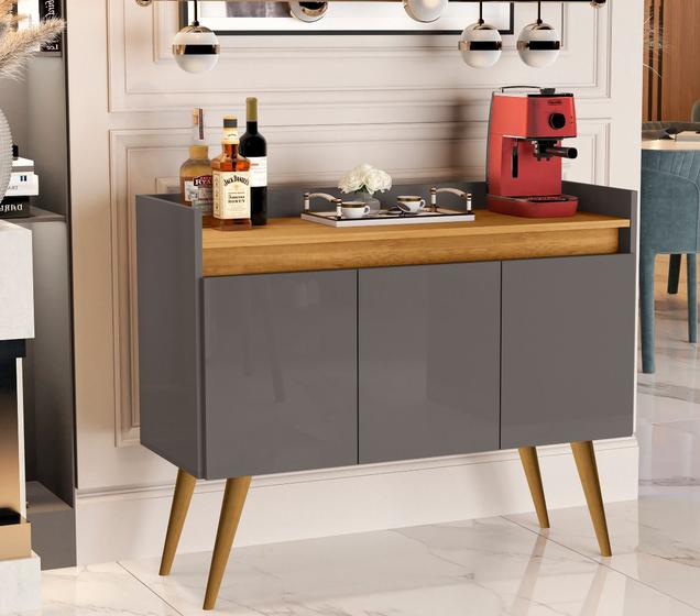 Imagem de Aparador Buffet 3 Portas Lux wood Prime Pés Palito Cores - Comprar Moveis em Casa