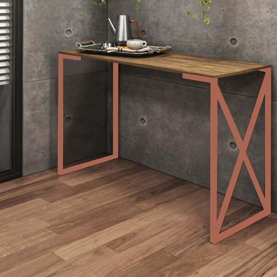 Imagem de Aparador Buffet 90cm Bex Industrial Office Cantinho do Café Ferro Bronze MDF Castanho - Ahazzo Móveis