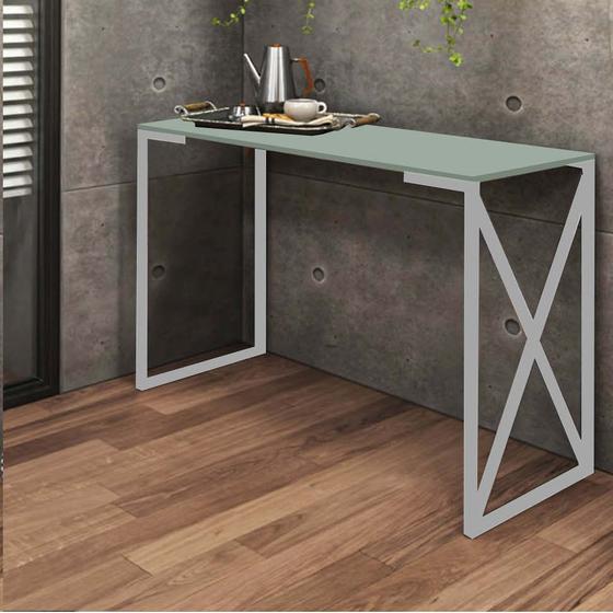 Imagem de Aparador Buffet 90cm Bex Industrial Office Cantinho do Café Ferro Prata MDF Verde Oliva - Ahazzo Móveis