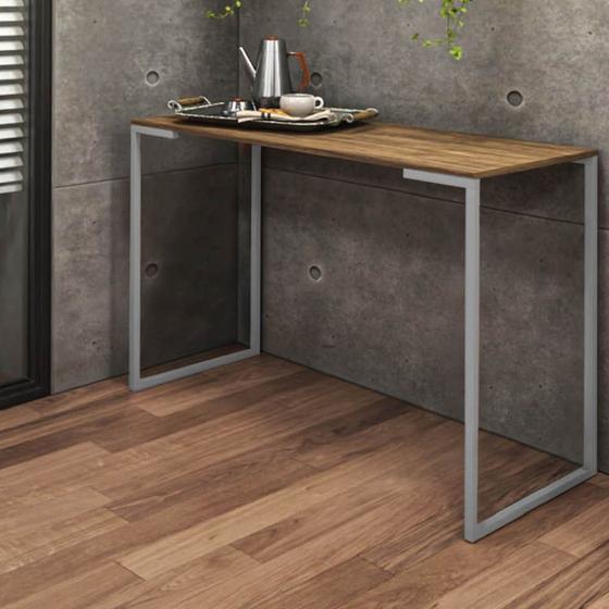 Imagem de Aparador Buffet 90cm Stan Industrial Office Cantinho do Café Ferro Cinza MDF Freijó - Ahz Móveis