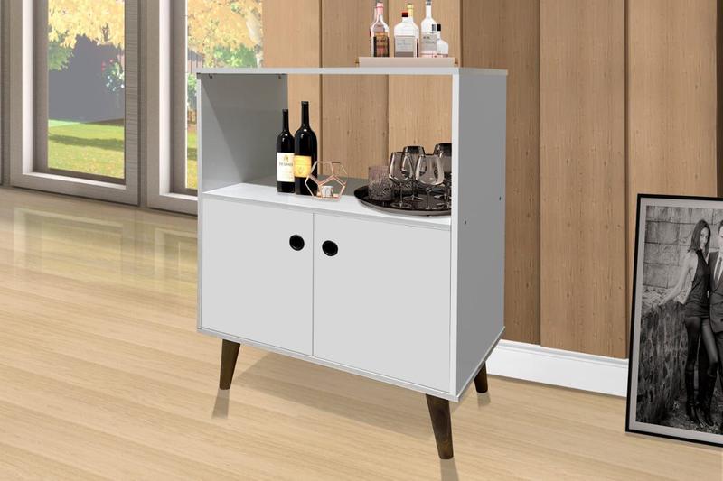 Imagem de Aparador / Buffet CAN  Estilo Retrô  com Pés Palito em Madeira Cor Branco