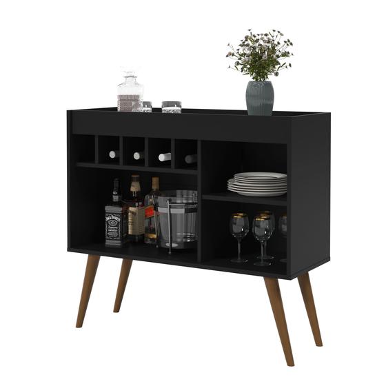 Aparador Buffet Cantinho Café Industrial Pés Palito Retro New Odin - Preto Menor preço em Aparador Buffet Cantinho Café Industrial Pés Palito Retro New Odin - Preto