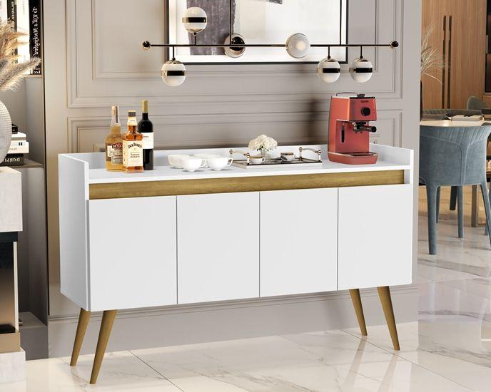 Imagem de Aparador Buffet Cantinho do Café 4 Portas Pés Palito em Madeira Junior - Cores - comprar moveis de casa