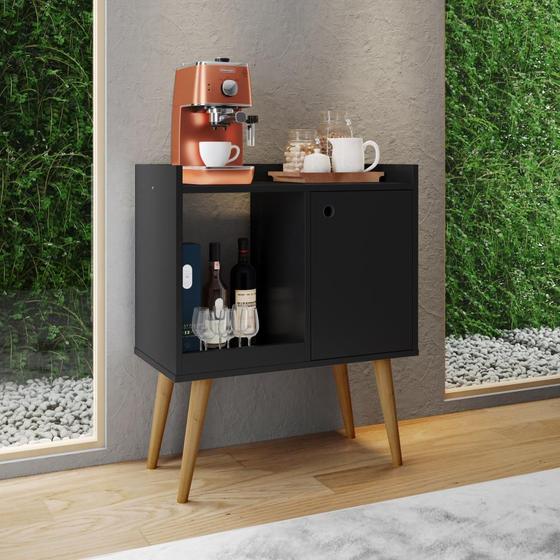 Aparador Buffet Cantinho do Cafe Com 1 Porta Decoracao Retrô Linus - Preto Menor preço em Aparador Buffet Cantinho do Cafe Com 1 Porta Decoracao Retrô Linus - Preto