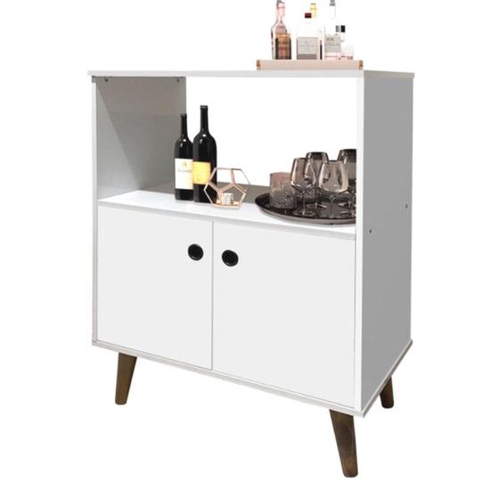 Imagem de Aparador Buffet Com 2 Portas e 1 Nicho Grande - Branco - Canadá - Romar Móveis