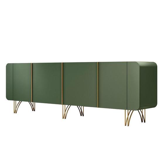 Imagem de Aparador Buffet Pé Em Aço Dourado Anabelle 220 Cm Verde Pistache H01 - D'rossi