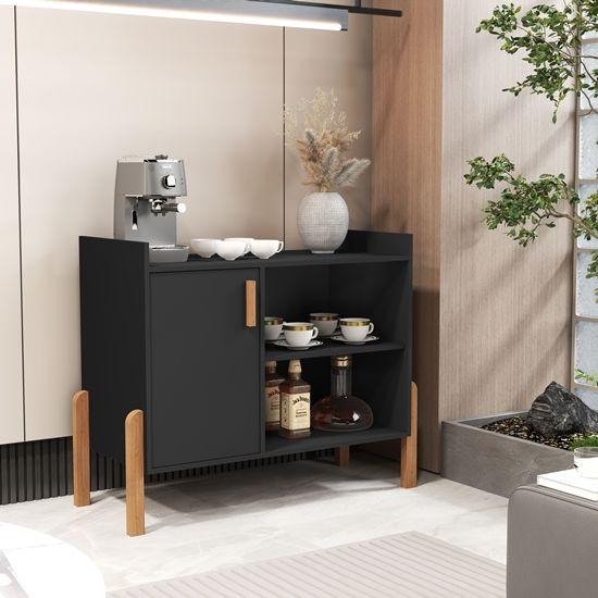 Imagem de Aparador Buffet Pés em Madeira Desenhado com porta Daniel cantinho do café Cores - Comprar Moveis em casa