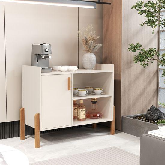 Imagem de Aparador Buffet Pés em Madeira Niel cantinho do café cor Off white - Comprar Moveis para sua casa