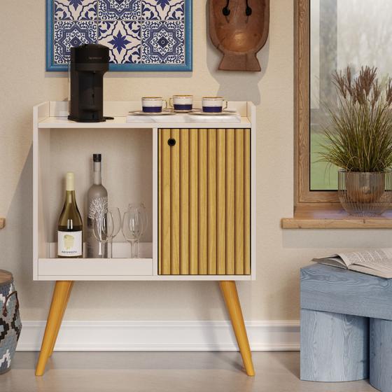 Imagem de Aparador Buffet Retrô Linos com 1 Porta  Perfeito para Cantinho do Café e Decoração Cores