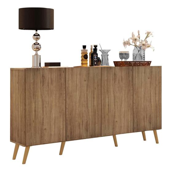 Imagem de Aparador Buffet Retrô Multimóveis Veneza 4 Portas FG3556 Rustic/Natural