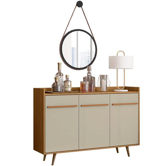 Imagem de Aparador Buffet Sala de Jantar Moscou com Espelho Adnet 54 cm B02 Off White - Lyam Decor