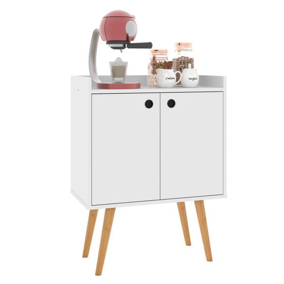 Aparador Cantinho Café Buffet Bistro Alexa Retro Com 2 Portas Branco Menor preço em Aparador Cantinho Café Buffet Bistro Alexa Retro Com 2 Portas Branco