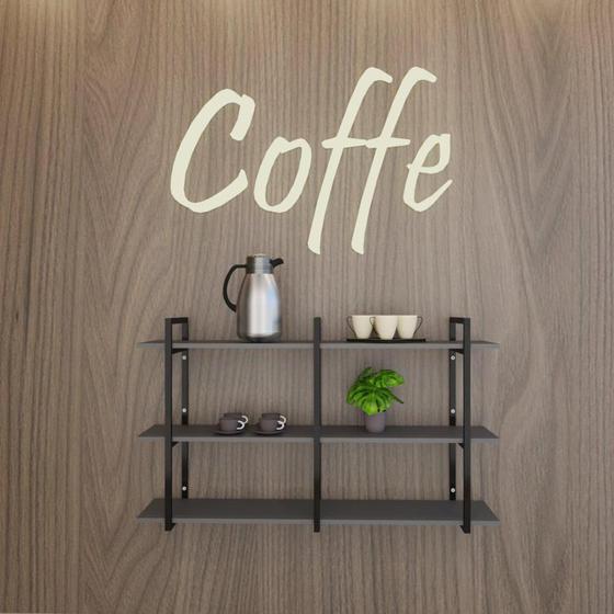 Imagem de Aparador cantinho do café prateleira industrial aparador suspenso pratileira nichos para cozinha