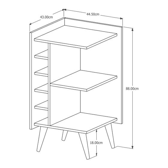 Imagem de Aparador com Adega Canto Pés Palito Milão cor Branco - Comprar Moveis para sua Casa