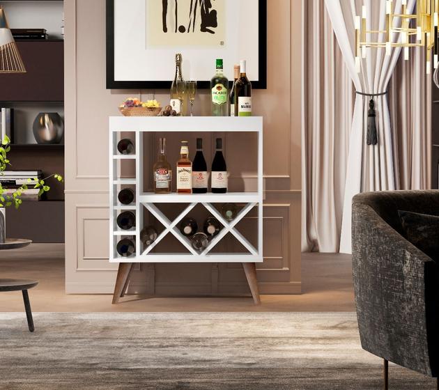 Imagem de Aparador com Adega Florida Plus Estilo Retrô bebidas com Pés Palito Cores - Comprar Móveis para sua Casa
