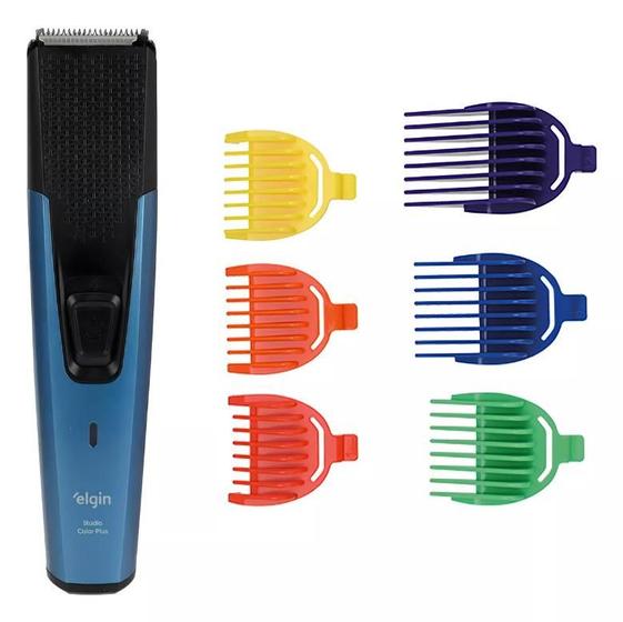Imagem de Aparador De Cabelo E Barba Studio Color Plus Elgin C/6 Pentes
