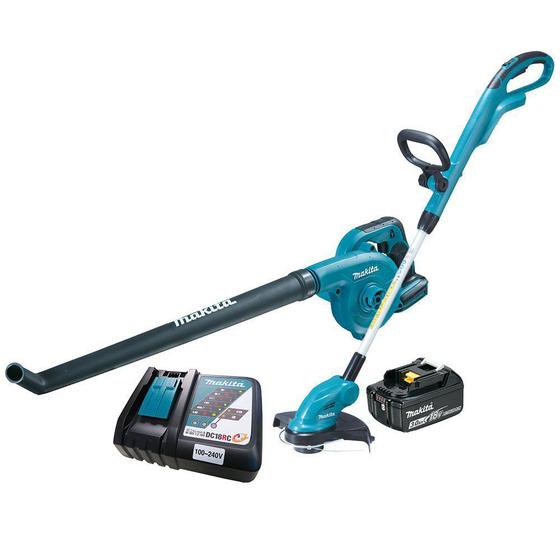 Aparador de Grama DUR181 + Soprador de Folha DUB186 + Bateria 3.0Ah + Carregador - Makita Menor preço em Aparador de Grama DUR181 + Soprador de Folha DUB186 + Bateria 3.0Ah + Carregador - Makita
