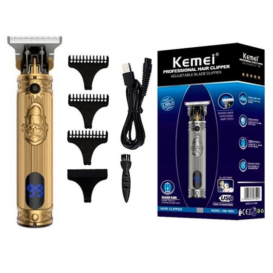 Aparador De Pelo Kemei Km-700h Dourado 110v/220v - Aparador de Pelos ...