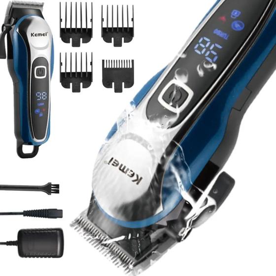 Imagem de Aparador de Pelos Barba Máquina Profissional Recarregável USB Motor Forte