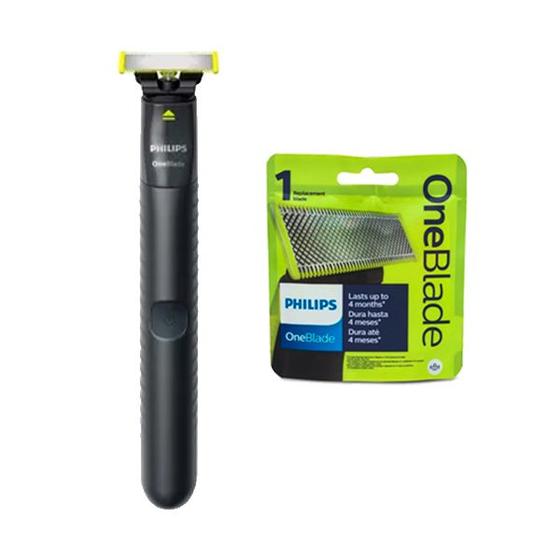 Imagem de Aparador de Pelos Barbeador Philips One Blade QP1424/10 + 1 Refil á Prova Dágua