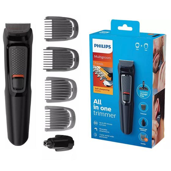 Imagem de Aparador de Pelos Cabelo Barba Philips Multigroom MG3711/15 - Bivolt