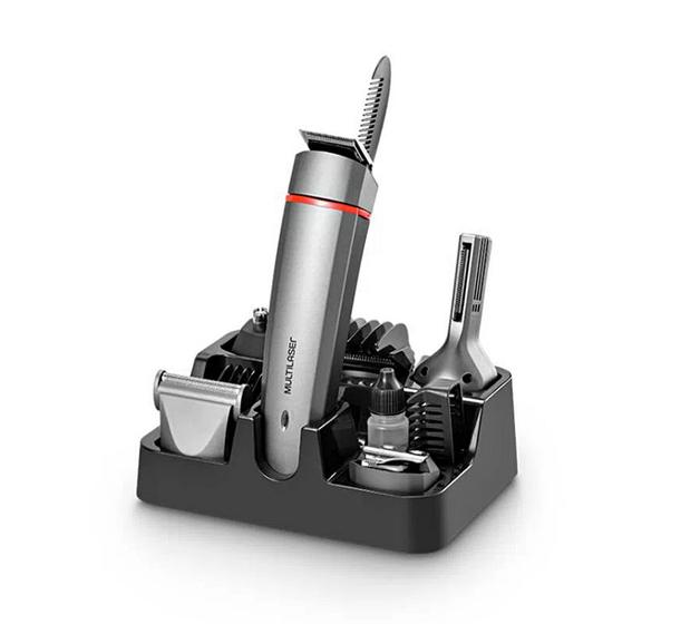 Imagem de Aparador de pelos Multigroom 9 em 1 com base Multilaser Bivolt Cinza - EB11