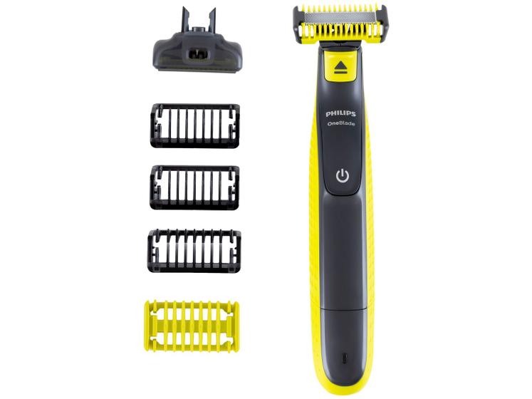 Aparador de Pelos Philips OneBlade QP2824/10 à Prova dágua 1 Velocidade 4 Pentes Imagem de Aparador de Pelos Philips OneBlade QP2824/10 à Prova dágua 1 Velocidade 4 Pentes