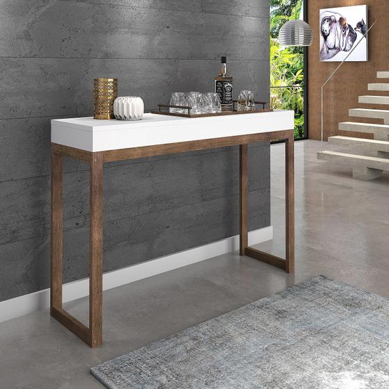 Aparador Estilo Moderno Branco Pés Madeira Natural Menor preço em Aparador Estilo Moderno Branco Pés Madeira Natural