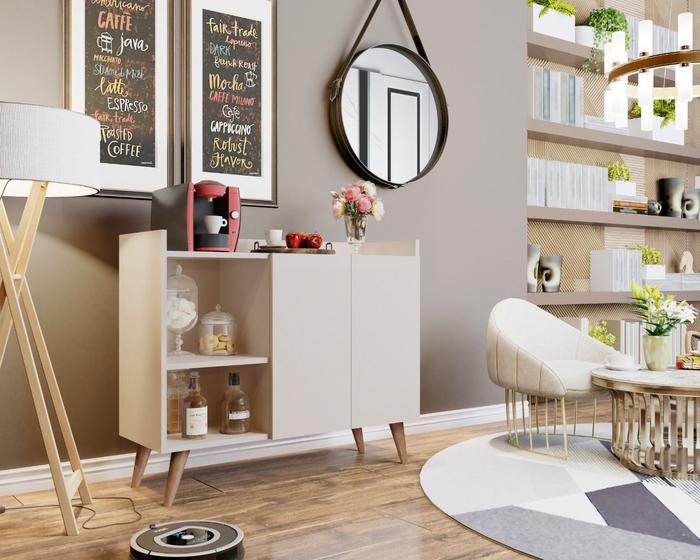 Aparador Galhardo 2 portas pés palito estilo retrô cor Off White - Comprar Moveis Em Casa Menor preço em Aparador Galhardo 2 portas pés palito estilo retrô cor Off White - Comprar Moveis Em Casa