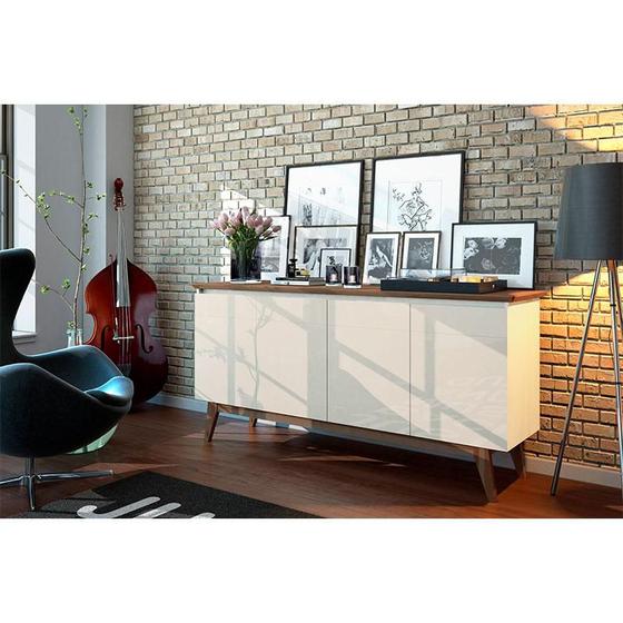 Imagem de Aparador para Sala Buffet Ambiente Classic 1.6 com Gaveta Off White Freijó - Imcal