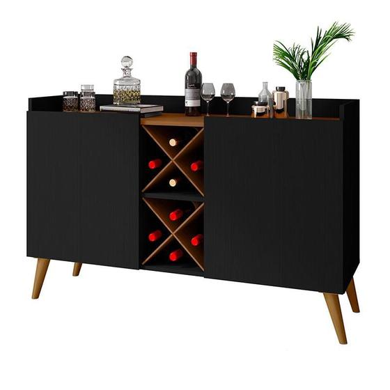 Aparador para Sala Buffet Max Natura Preto Tx Zanzini Menor preço em Aparador para Sala Buffet Max Natura Preto Tx Zanzini