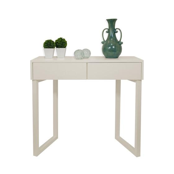 Imagem de Aparador Penteadeira Console Para Sala Estar Quarto Square Off White Laca