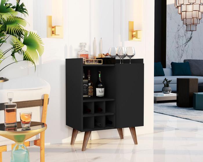 Aparador Sala com Adega Retrô Pés Palito Sonatta Prime - Preto - Lojas GD é ruim? Aparador Sala com Adega Retrô Pés Palito Sonatta Prime - Preto - Lojas GD é boa?
