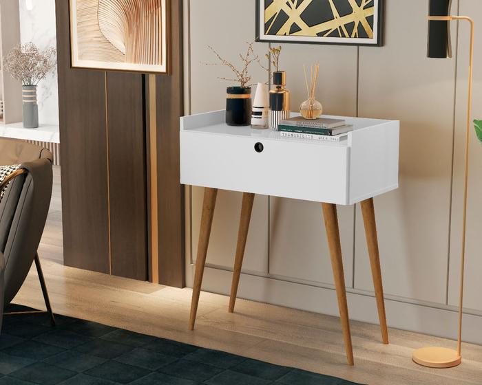 Aparador Sala Pés Palito Estilo Retrô 1 Porta Condessa Branco - JM Casa dos Móveis - JM Casa dos Moveis Imagem de Aparador Sala Pés Palito Estilo Retrô 1 Porta Condessa Branco - JM Casa dos Móveis