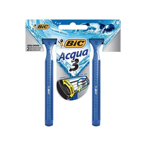 Imagem de Aparelho Barbear Bic Acqua 3 Laminas Descartavel c/2un